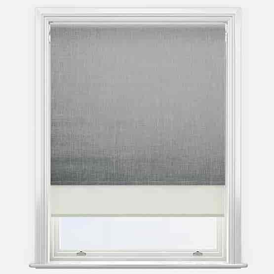 Double Roller Voga Blackout Smoke Grey & Cream