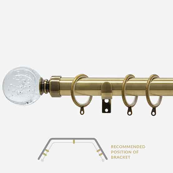 28mm Allure Classic Antique Brass Glass Bubbles Bay Window
