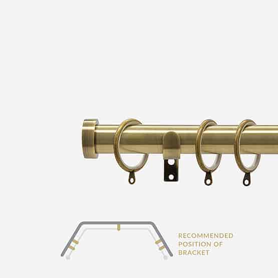 28mm Classic Antique Brass Stud Bay Window Curtain Pole