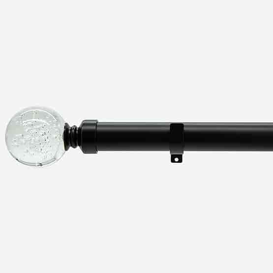 28mm Allure Classic Matt Black Glass Bubbles Eyelet