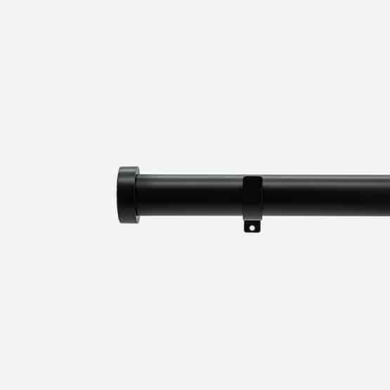28mm Classic Matt Black Stud Eyelet Curtain Pole