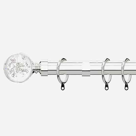 28mm Allure Classic Polished Chrome Glass Bubbles