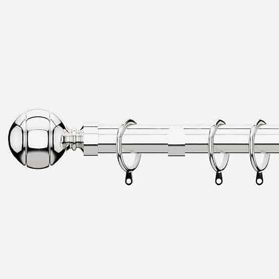 28mm Allure Classic Polished Chrome Ribbed Ball
