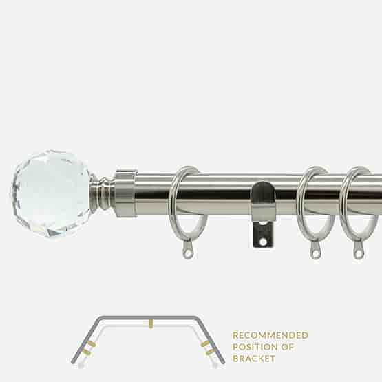 28mm Allure Classic Stainless Steel Effect Crystal Ball Bay Window