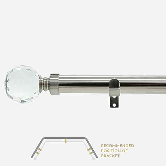 28mm Allure Classic Stainless Steel Effect Crystal Ball Eyelet Bay Window