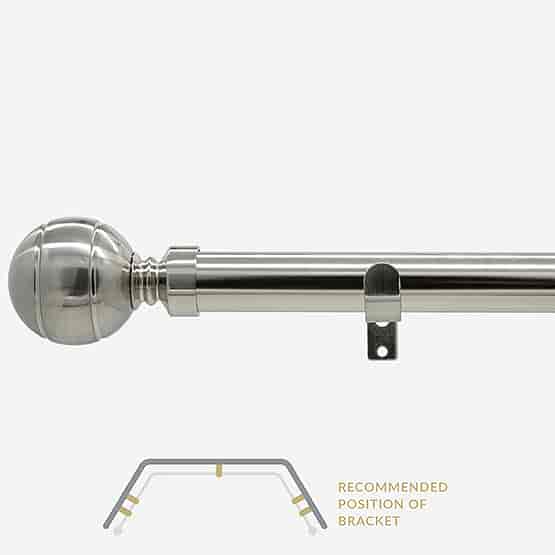 28mm Allure Classic Stainless Steel Effect Ribbed Ball Eyelet Bay Window