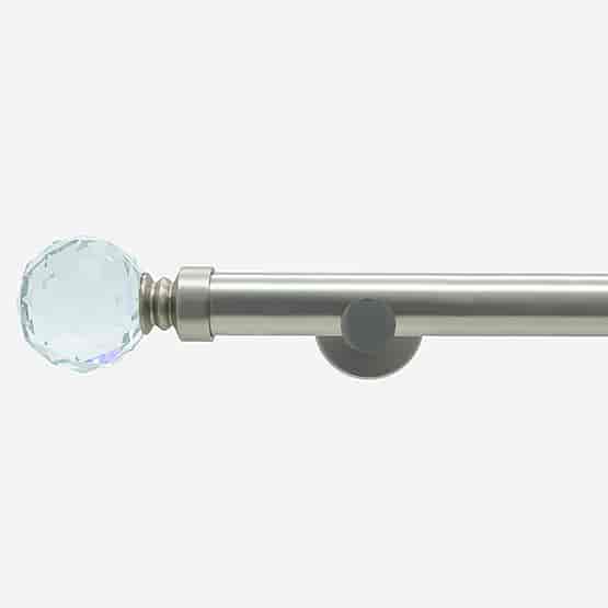 28mm Signature Brushed Steel Crystal Eyelet Curtain Pole