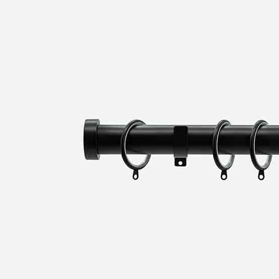 35mm Classic Matt Black Stud Curtain Pole