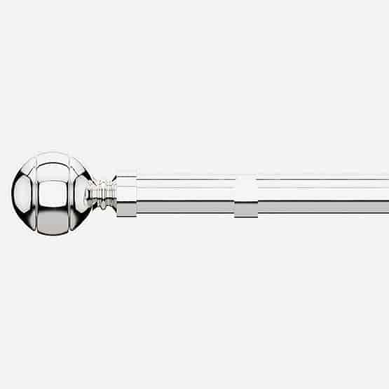 35mm Allure Classic Polished Chrome Ribbed Ball Finial Eyelet