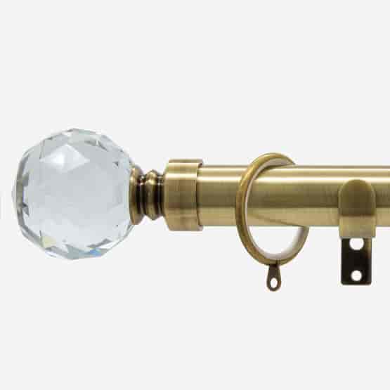 28mm Chateau Classic Antique Brass Crystal Ball Bay Window