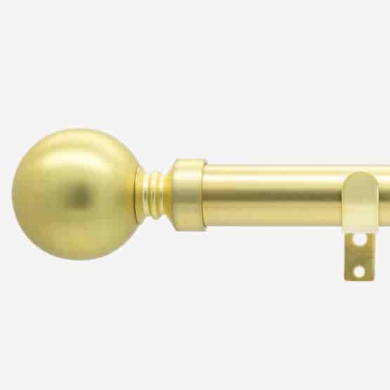 28mm Classic Brushed Gold Ball Bay Window Eyelet Curtain Pole