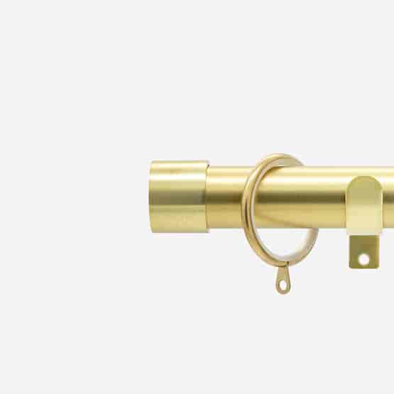 28mm Classic Brushed Gold End Cap Curtain Pole