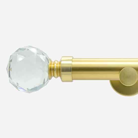 28mm Signature Brushed Gold Crystal Eyelet Curtain Pole