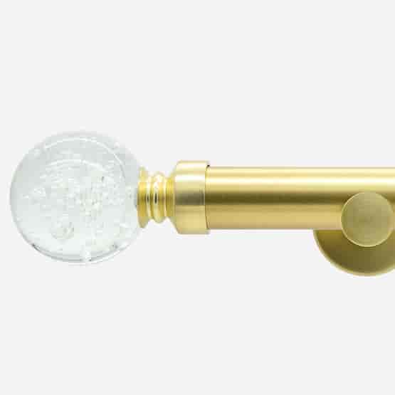 28mm Signature Brushed Gold Glass Bubbles Eyelet Curtain Pole