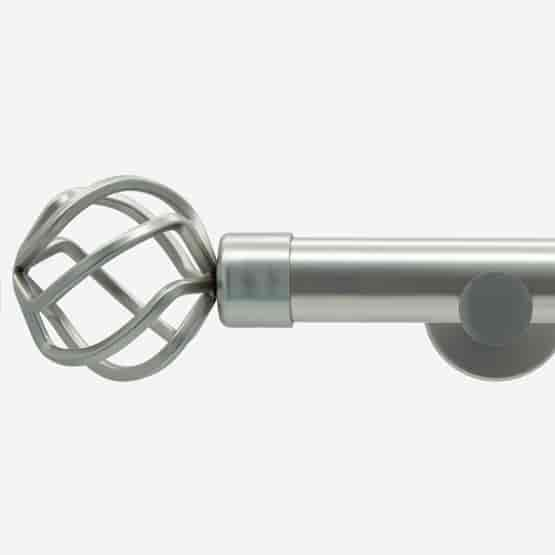 35mm Signature Brushed Steel Cage Eyelet Curtain Pole