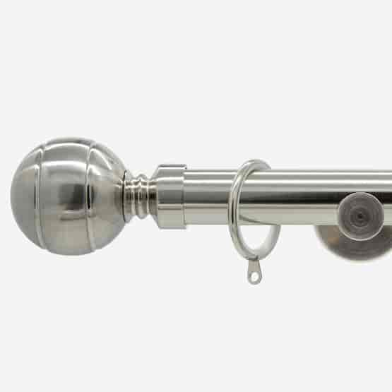 35mm Chateau Signature Stainless Steel Ribbed Ball Finial