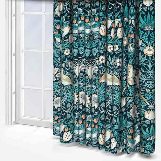 William Morris At Home Strawberry Thief Velvet Indigo