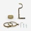 28mm Classic Antique Brass Stud Bay Window Curtain Pole