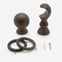 28mm Prime Walnut Ball Curtain Pole