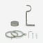 35mm Classic Brushed Steel Stud Curtain Pole