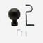 35mm Allure Classic Matt Black Ball Finial Eyelet