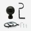 35mm Allure Classic Matt Black Ribbed Ball Finial