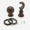 35mm Prime Walnut Ball Curtain Pole