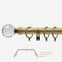 28mm Allure Classic Antique Brass Crystal Ball Bay Window