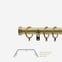 28mm Classic Antique Brass Stud Bay Window Curtain Pole
