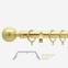 28mm Classic Brushed Gold Ball Bay Window Curtain Pole