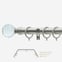 28mm Classic Brushed Steel Crystal Bay Window Curtain Pole