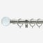 28mm Classic Brushed Steel Crystal Curtain Pole