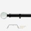 28mm Classic Matt Black Crystal Ball Eyelet Bay Window Curtain Pole