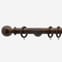 28mm Prime Walnut Ball Curtain Pole
