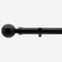 35mm Allure Classic Matt Black Ribbed Ball Finial Eyelet