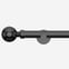 35mm Allure Signature Black Nickel Ribbed Ball Finial Eyelet