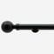 35mm Allure Signature Matt Black Ribbed Ball Finial Eyelet