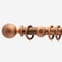 35mm Oxford Brushed Copper Ball Finial Curtain Pole