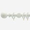50mm Oxford Bright White Ball Finial Curtain Pole