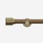 28mm Signature Antique Brass and Aged Oak Drum Eyelet Curtain Pole