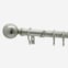 28mm Classic Brushed Steel Ball Bay Window Curtain Pole