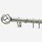 28mm Classic Brushed Steel Cage Bay Window Curtain Pole