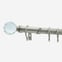28mm Classic Brushed Steel Crystal Bay Window Curtain Pole