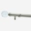 28mm Classic Brushed Steel Glass Bubbles Bay Window Eyelet Curtain Pole