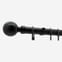 35mm Allure Classic Matt Black Ribbed Ball Finial