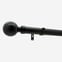 35mm Allure Classic Matt Black Ribbed Ball Finial Eyelet