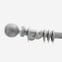 35mm Oxford Brushed Silver Ball Finial Curtain Pole