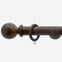 28mm Prime Walnut Ball Curtain Pole