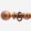 35mm Oxford Brushed Copper Ball Finial Curtain Pole