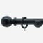 35mm Prime Black Ball Curtain Pole